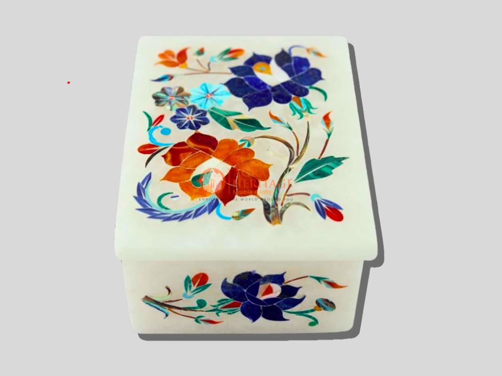 Semi Precious Stone Art Jewelry Vintage Box